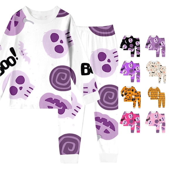 Miaoju Halloween Pajamas Pjs Graphic Print Top and Pant Casual Sleepwear with Pockets Comfortable Homewear Set Colouring Pajama Sets Two-Piece Pj Sleepwear Sets
