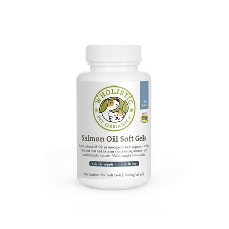 UPC: 0877607000043 | Wholistic Pet Organics Salmon Oil 500 Capsules