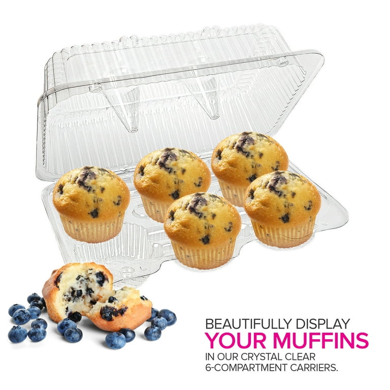 Clear Plastic 6 Compartment Muffin Containers Disposable Clear