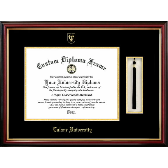 Tulane University 14" x 17" Tassel Box and Diploma Frame