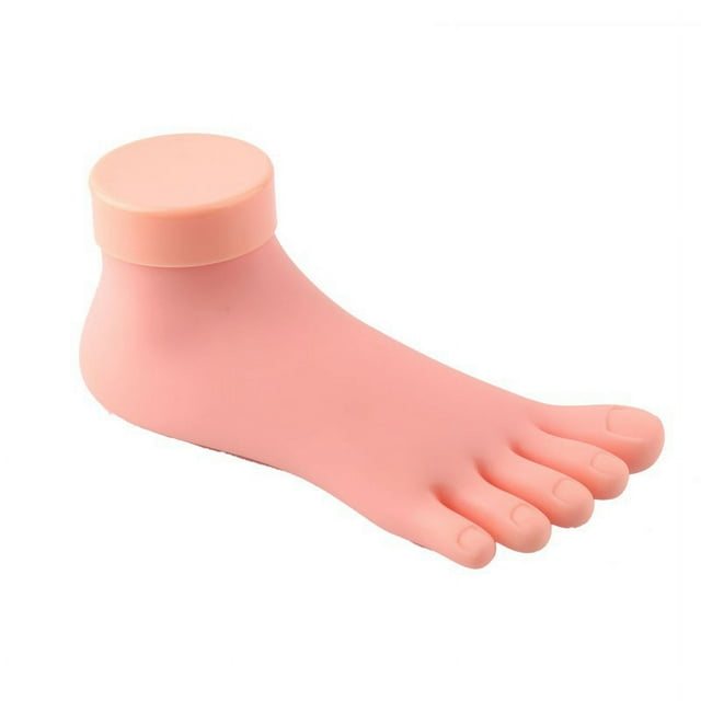 Pie falso de silicona para práctica de pies, modelo flexible y movible, herramienta de manicura para práctica de uñas, prótesis de silicona suave para salón de bricolaje en casa