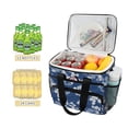 thumbnail image 2 of FORMRS Insulated Cooler Bag 24 Cans Capacity Soft Leakproof Lunch Box with Side Pockets, Floral Ocean Waves, 2 of 7