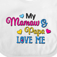 thumbnail image 4 of Inktastic My Mamaw and Papa Love Me with Hearts Boys or Girls Baby Bib, 4 of 4