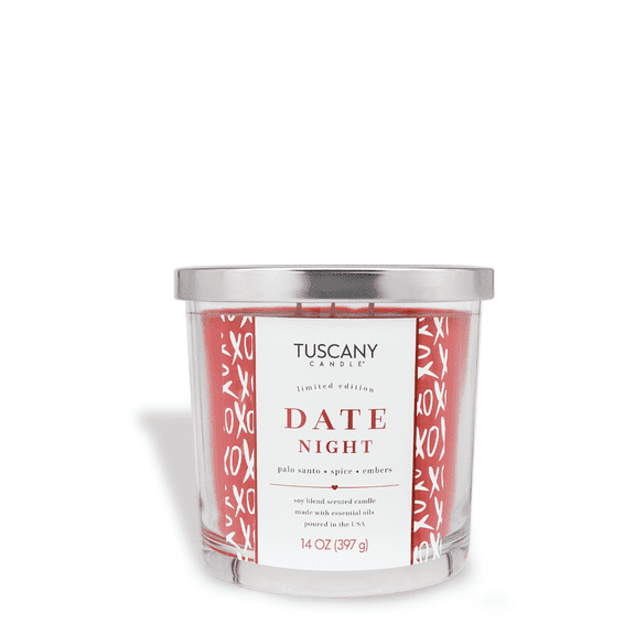 Tuscany Candle Date Night: Palo Santo Scented Valentine's Candle, 14 oz