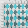 thumbnail image 2 of oneOone Rayon Aqua Blue Fabric Check Argyle Craft Projects Decor Fabric Printed By The Yard 56 Inch Wide, 2 of 4