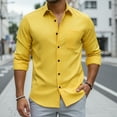 thumbnail image 7 of Men's Yellow Dress Shirts Long Sleeve Button Down Shirt Casual Formal Business Tops with Pocket 2XL, 7 of 7