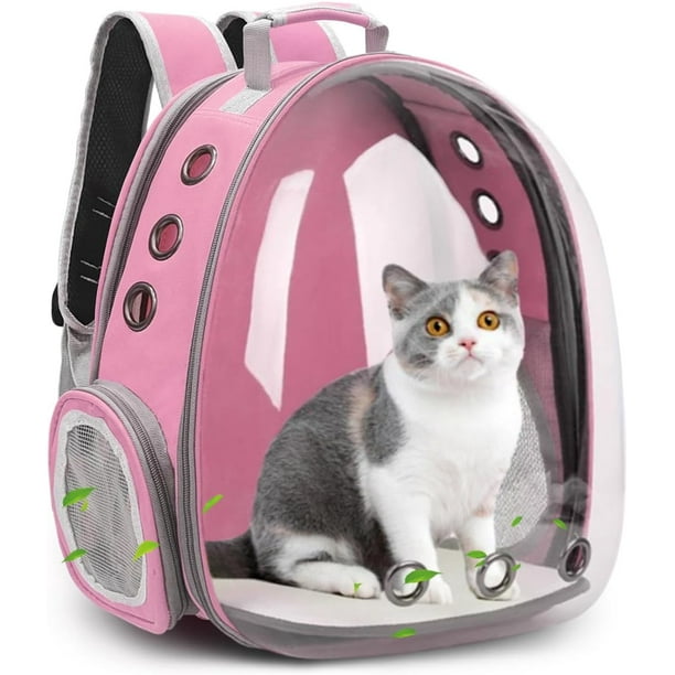 Mochila para gatos/mochila para gatos con burbujas, expandible, plegable, transpirable para perros pequeños y medianos, gatos, cápsula espacial, ventana de burbujas, mochila para mascotas para senderi