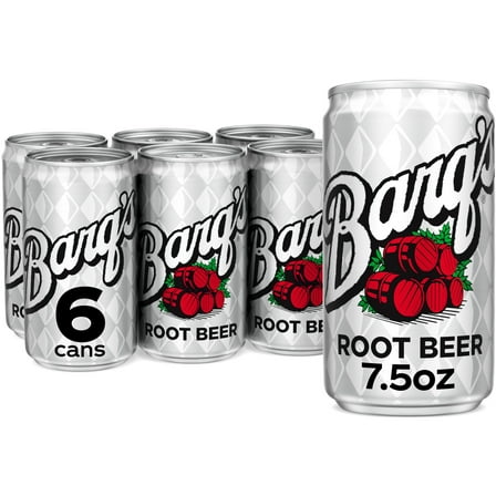 Barq's Root Beer Mini Soda Pop Soft Drink , 7.5 fl oz, 6 Pack Cans