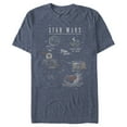 thumbnail image 1 of STAR WARS Men's Cartoon Map Quest T-Shirt - Navy Blue Heather - 3X Large, 1 of 4