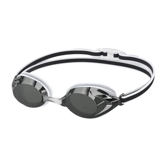 Speedo Junior Vanquisher 3.0 Mirror Goggles, Slide & Lock Nose Bridge,White/Gray