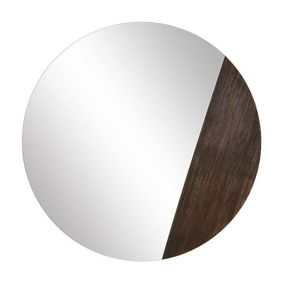 Renwil Ronda 47.25" H x 47.25" W Wall Mirror, Brown