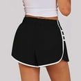 thumbnail image 6 of Riforla Women's Running Shorts High Waisted Pleated Contrast Color Short Shorts for Women Black M, 6 of 8