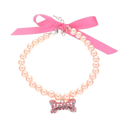 Raindrops Dog Pearls Necklace Jewelry Exquisite Dog Collar Party Cat Dog Necklace Rhinestone Pearl Necklace