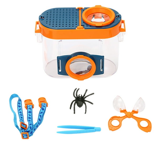 Tomshine Inspection Box With Magnifiers 2.6x & 4.5x Magnifications Kids Bug Catcher And Viewer Microscope Magnifier Nature Exploration Kit With Tweeze