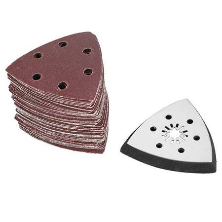 

61pcs 90mm 6 Holes Triangle Sanding Pad Sand Paper Oscillating Polish Multi Tools