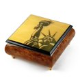 thumbnail image 1 of Iconic 30 Note Handcrafted Statue of Liberty Wood Inlay Musical Jewelry Box - Bridge Over Troubled Water, 1 of 2