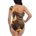 thumbnail image 5 of Gukieu Cute Corgi Sunflower Print One-shoulder Ruffled One-piece Swimsuit with Removable Chest Pads and Tummy-control Swimsuit for Women-X-Large, 5 of 6
