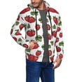 thumbnail image 2 of Kdxio Hand Drawn Strawberry Print Men Hoodies Casual Hoodies for Men with Zip Pockets Full Zip Long Sleeve Sweatshirt Sports Hooded Jacket-3X-Large, 2 of 5