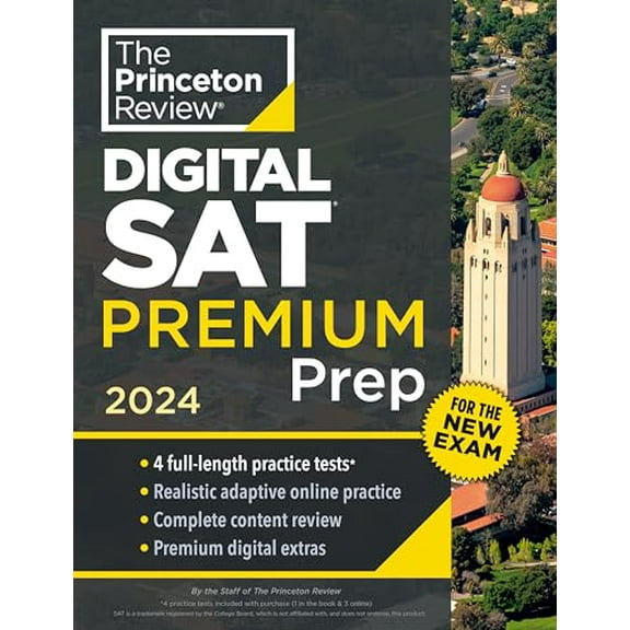 Pre-Owned Princeton Review Digital SAT Premium Prep, 2024: 4 Practice Tests   Online Flashcards   Review & Tools (Paperback) 0593516877 9780593516874