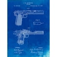 thumbnail image 2 of Borders, Cole 12x14 Black Ornate Wood Framed with Double Matting Museum Art Print Titled - PP894-Faded Blueprint J.M. Browning Pistol Patent Poster, 2 of 4