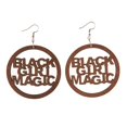 thumbnail image 2 of 2x Pendientes De Para Mujer Pendientes Artesanales De Hechos Salvador Black Girl Pendientes de madera, 2 of 9
