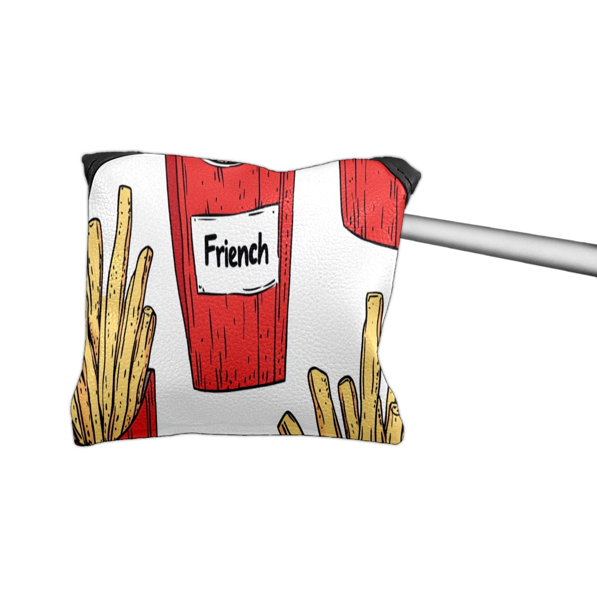 Golf Mallet Putter Cover Premium Leather Golf Putter Head Cover with Magnetic Closure Golf Cover for Men and Women Cartoon French Fries