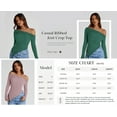 thumbnail image 5 of PRETTYGARDEN Women's Spring Long Sleeve Y2K Crop Top Trendy Off Shoulder Asymmetrical Fitted Knit Tee Shirts Going Out Tops, 5 of 8