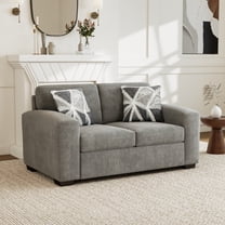 Roundhill Furniture Arden Living Room Chenille Upholstered Loveseat, Posh Gray
