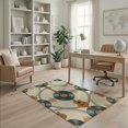 thumbnail image 2 of ODIKA 4'x6' Washable Area Rug Pet Friendly, Non-Shedding Personalized Music Themed Guitar Graphic Retro Record Movie Theater for Bedroom, Reading Nook, 2 of 7