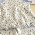 thumbnail image 4 of KPOPLK Girls Tank Top Pajamas Summer Baby Girls Cotton Shorts PJS Set Infant Clothes for Tween/Teens Blue Size 12-18 Months, 4 of 4