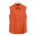 thumbnail image 5 of Button Front Women's Tank Tops Collared Sleeveless Solid Blouses Perfect for Work Weekend Errands and Casual Days Outgoing, 5 of 5