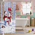 thumbnail image 3 of Manfei Snowman Waterproof Shower Curtain 72Wx72L Snow Bathroom Curtain, Blue White, 3 of 5