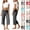 19# Dark Gray, variant on Fold over Gaucho Pants for Women Wide Leg Coral Capri Pants Elastic Low Waisted Yoga Leggings Stretchy Summer Casual Culottes Navy XXL