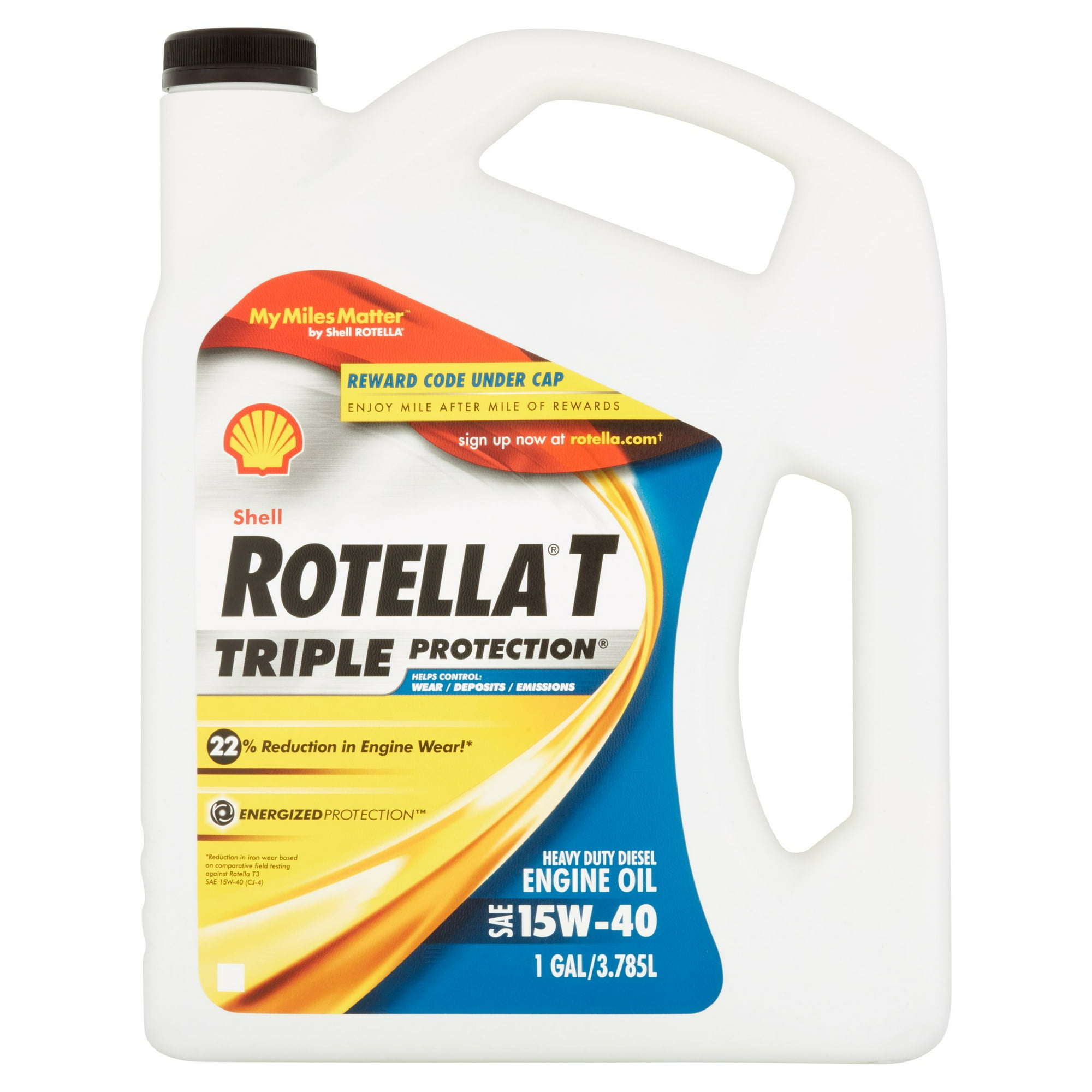 Shell Rotella T 15W-40 Heavy Duty Diesel Oil, 1 gal.