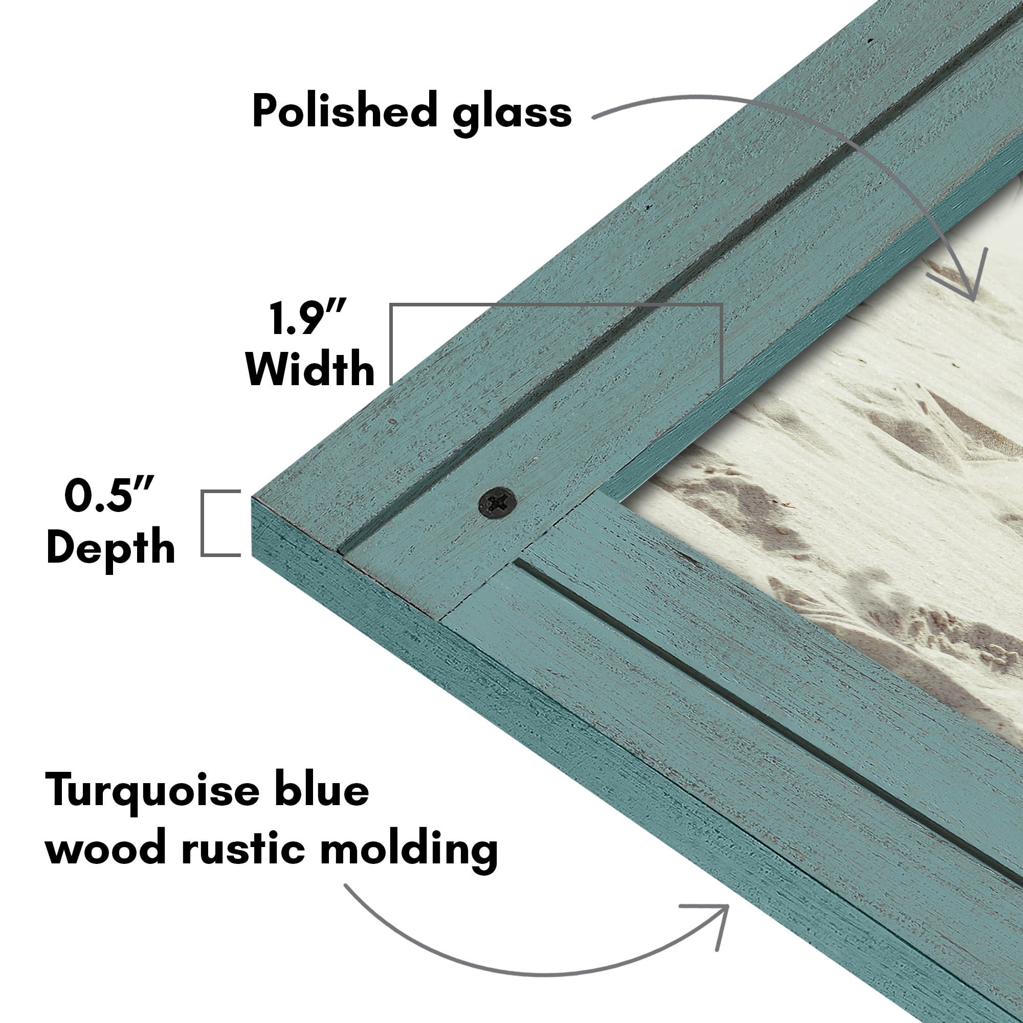Americanflat 16x20 Picture Frame with Polished Plexiglass Hampton Collection Distressed Frames Vertical - Blue