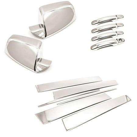 Chrome Pillar Post - Sizver Chrome Door Mirror+Handles Cover+Stainless Pillar Post Trims For 2011-2017 GMC Terrain