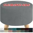 thumbnail image 1 of Housse d'Ottoman en Velours sasyxdc Petite Extensible Carrée Rectangulaire Housse de Repose-Pieds Housse d'Ottoman Pliable de Rangement pour Salon avec Bas Élastique (Ottoman Petit Bleu Paon) dyu, 1 of 6