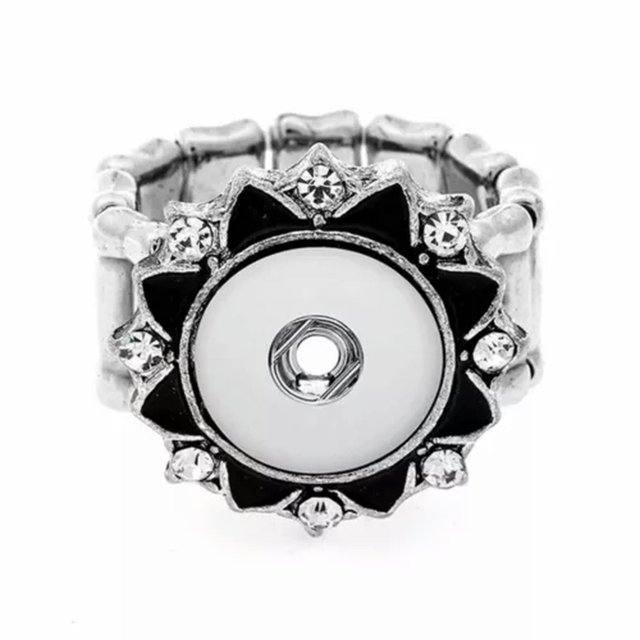 HOOUN Charm Crystal Chunk Drill Snap Ring Fit For 12mm Chunk Snap Button Jewelry -55