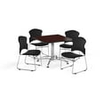 thumbnail image 5 of OFM Multi-Use Break Room Package, 36" Square Table with Fabric Stack Chairs, Mahogany Finish with Chrome-Plated Steel Base and Wine Seats (PKG-BRK-042), 5 of 5