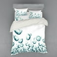 thumbnail image 2 of Ambesonne Flower Bedding Set 3 Pcs, Poppy Flora Windy Day, Twin XL, White Teal, 2 of 3