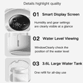 thumbnail image 6 of DUANJY 6.8L Large Capacity Humidifier for Room, Dual Nozzle, 3-Gear Adjustment, Nightlight, Easy Fill & Clean, 20H Runtime & Quiet Operation for Home, Office, Baby Bedroom, Off-White, 6 of 7