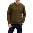 thumbnail image 2 of Mens Top Corduroy Crew Neck Half-zip Long-sleeved Top, 2 of 7
