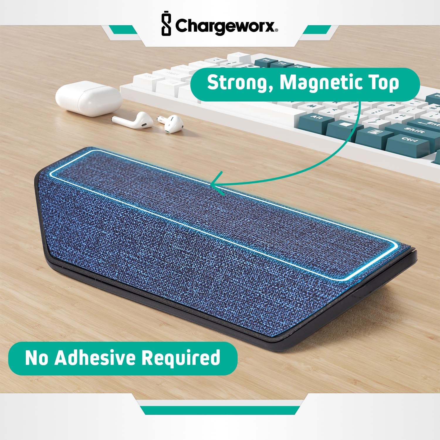 Chargeworx Magnetic Cord Holder, 3 Magnetic Cable Clips Included, Cable Management Desk Organizer, Strong Magnet Office Desk Accessories, Cable Organizer, Wire Management, Computer Accessories