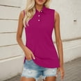 thumbnail image 2 of MIXUE Boho Tops For Women Summer Solid Color Lapel Button Down Sleeveless Sports Casual Vest Basic Pullover Shirts For Women T-shirts Activewear,Purple,S, 2 of 5