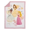 thumbnail image 2 of Disney Make A Wish Multi Princess Pink and White Belle, Tiana, and Aurora 3 Piece Nursery Crib Bedding Set - Comforter, Fitted Crib Sheet, and Crib Skirt, 2 of 6
