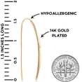 thumbnail image 4 of 14K Gold Plated Bar Dangle Earrings - Hypoallergenic Long Threader Drop Earrings for Women, 4 of 10