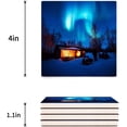 thumbnail image 3 of FMSHPON Natural Scenery Aurora Starry Sky House in the Snow Set of 8 Coaster for Drinks, Absorbent Ceramic Stone Coasters Cup Mat with Cork Base for Home Kitchen Room Coffee Table Bar Decor, 3 of 4