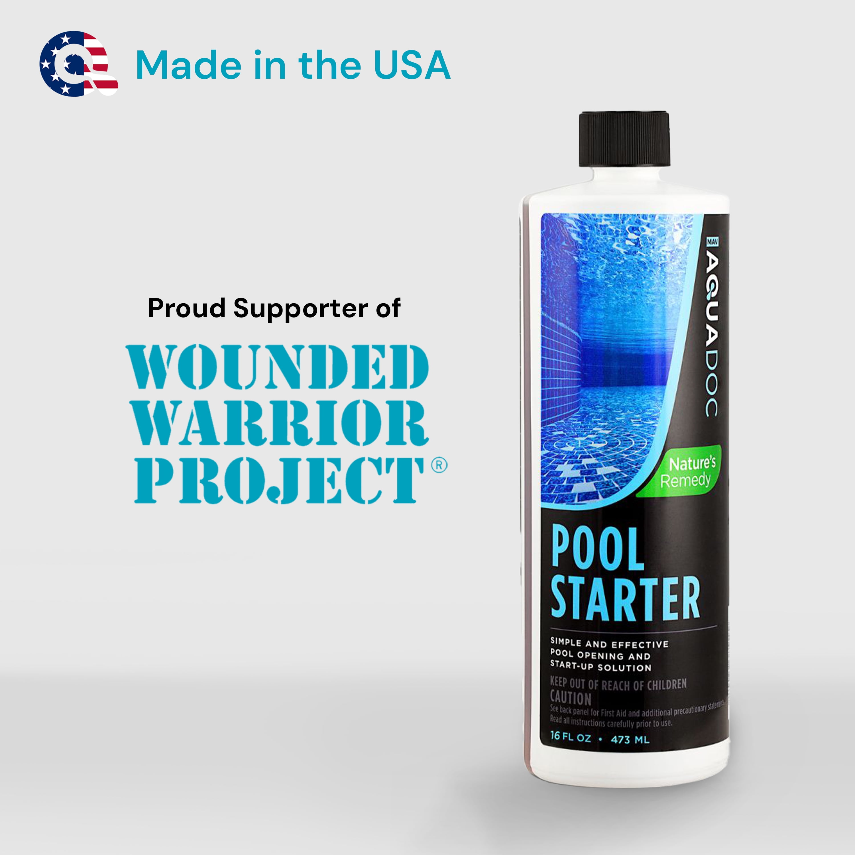 Pool Opening Chemical - Make Opening Your Pool Easier - Pool Startup for Above Ground Pool & Inground Pool Chemical Starter Kit - AquaDoc Pool Chemicals - 16oz