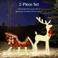 thumbnail image 4 of Best Choice Products Lighted Christmas 4ft Reindeer & Sleigh Holiday Outdoor Decor Set w/205 LED Lights, Stakes - Iridescent, 4 of 9
