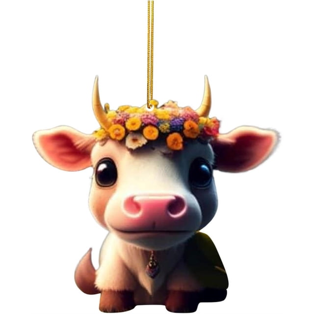 Vaidha Cute Cow Car Pendant Home Tree Decoration, Christmas Tree Ornament, Home Decor 1PC